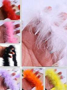 Feathers Boa, Diy Party Dress Up Costume Accessories, Colorful Feather Boas, Scarf Decoration, Suitable For Birthday Party, Halloween, Christmas, Horse Racing, Tea Party, New Year's Eve, Concert And Home Decor, Dance Wedding, Stage Performance, Carnival Costume And Accessories, Party Supplies - Multicolor - View 11