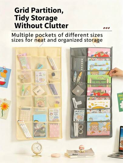1PC Say Goodbye To Closet Clutter! Closet Organization Gadget! Multifunctional Grid Storage Hanging Bag, Categorized Storage For Underwear, Bras & Socks, Hanging Storage With Small Footprint, Large Capacity To Hold Plenty, A Must-Have Item For Home, Campus & Travel Organization