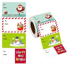 500pcs/Roll Christmas Gift Label Stickers, Writable Self-Adhesive Multi-Purpose Holiday Decoration Labels For Holiday Gift Packaging, Daily General Self-Adhesive Labels, Multi-Style,Christmas Decorations,Christmas ,Christmas Crafts