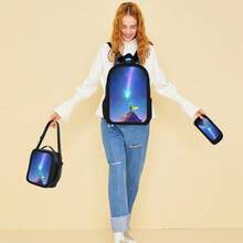 3pcs Space Hero Adventure Adjustable Straps, Ideal for Trips High-Quality Print Perfect for School or Travel holiday essential items for travel - Schwarz - Übersicht 7