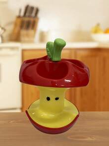 1PC Creative Apple Toothbrush Holder, Bathroom Sink Organizer For Home Use, Home Organization, Countertop Organizer, Sleek Organizer, Creative Design, Elegant Finish, Smooth Surface, Bathroom Holder, Storage Rack, Organized Living, Personal Hygiene