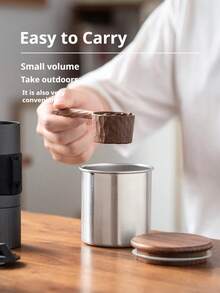 1 件复古咖啡粉密封罐，便携式咖啡豆储存罐，不锈钢食品容器，茶叶罐，咖啡豆保鲜罐，厨房密封储存罐，400ml/600ml - 彩色 - 查看 4