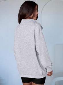 Blusas holgadas de manga larga con botones para mujer, estilo casual de otoño, ajuste suelto, moda para adolescentes - Marrón - Ver 11