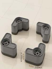 Four-Piece Anti-Vibration Washing Machine Pads - Non-Slip, Shock Absorbing, Noise Reducing, And Waterproof, Refrigerator And Washing Machine Noise Reduction Pads, Laundry Floor Protection, Non-Slip Shock Absorbing Mats, Suitable For All Types Of Washing Machines