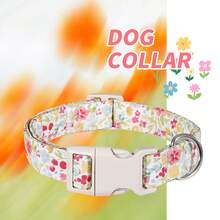 1 pieza Collar para mascotas con diseño floral clásico y patrón de flor rosa de dibujos animados, collar suave y ajustable con hebilla de de plástico rosa, adecuado para perros pequeños/medianos/grandes, unisex, de alta calidad para uso en interiores/exteriores - Champán - Ver 4