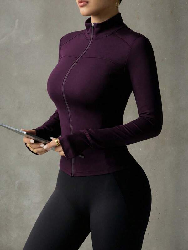 معطف رياضي طويل الأكمام للنساء ذوات الحجم الكبير، ملابس رياضية للنساء