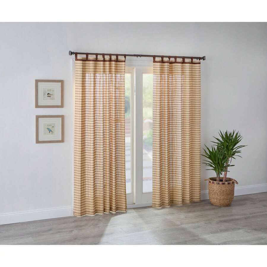 BrylaneHome Bamboo Tab-Top Panel - HONEY OAK BROWN - View 1
