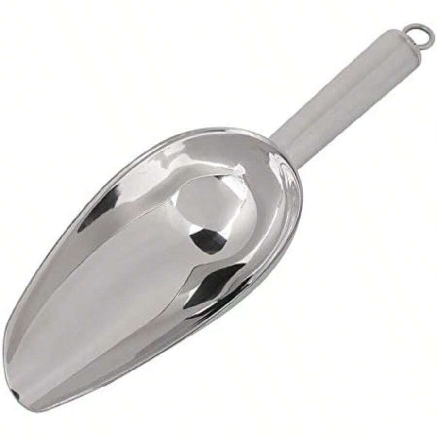 Pala de Uso General para Harina de Hielo de Acero Inoxidable de Fondo Redondo, Cuchara Multifuncional para Comida de Hielo, Granos de Café, Pala de Fruta Seca()(12oz) - Multicolor - Ver 1