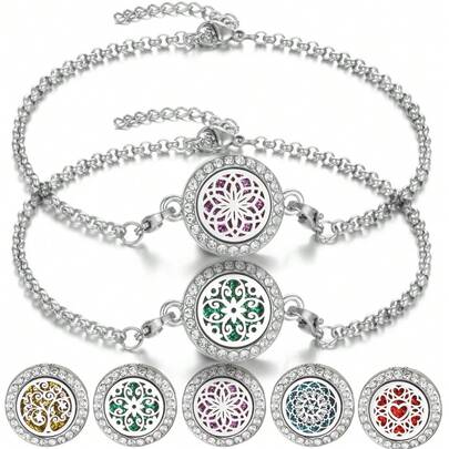 2026 New Aromatherapy Diffuser Products Tool Accessories Aromatherapy Essential Oil Diffuser Bracelet Bangles Foot Chain Adjustable Chain Perfume Oils Aroma Diffuser Bracelets For Men Women Couple Gifts