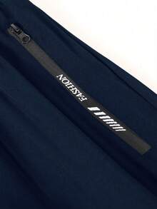 1pc Teen Girls' Solid Color Minimalist Casual Jogger Pants, Versatile For Commuting And School Wear, All Season - Navy Blue - View 9