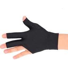 Profesionales de Billar de Billar, de Billar, de Billar para Mano Izquierda, Abiertos de Elastano de Tres Dedos - 1 - Ver 3