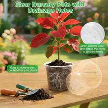 10/8/6/5 Inch Large Clear Nursery Pots With Drainage Holes 16 Pack Gallon Clear Plastic Pots For Plants Seedling Starter Pot Garden Plant Pots For Succulents Flowers - 無色 - 查看 3