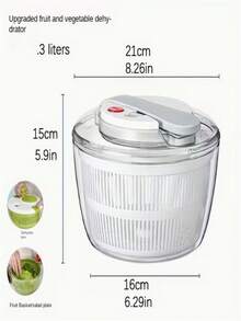 3-in-1 Obst- und Gemüsetrockner mit großer Kapazität, zwei Typen erhältlich: Entsafter und Trockner, Gemüsetrockner, Salatschleuder, Obstkorb, Gemüsewaschen und Trocknungsmaschine, Obstablauf, Salatschleuder, Abtropfkorb, praktisches Küchengerät, Gemüsewaschautomat, Küchenutensilien - Verschiedenfarbig - Übersicht 2