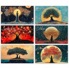 2026 Tree Of Life Wall Calendar - Elegant Gothic-Style Tree Of Life Design With Golden & Brown Tones, Undated Monthly Planner With English Text, Dry-Eraseable Large Calendar For Home Decor, Birthday & Christmas Gift, Family Planning - Calendar - View 3