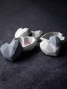 DIY钻石心形首饰盒硅胶模具，几何多面心形戒指树脂浇铸模具，首饰制作材料 - 白色矽膠模具 - 查看 6