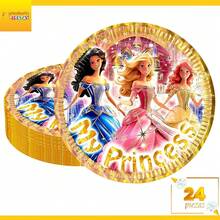 24 Pz Plato Cartón Premium Pastelero De Cumpleaños Unicornio bebé - Mi princesa 3 XV - Ver 3
