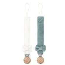 2个装个性化婴儿奶嘴夹，可爱波点印花，可定制图案，男女宝宝通用，通用安抚奶嘴夹，适合万圣节、洗礼、感恩节、圣诞节礼物、婴儿派对礼物、家庭装饰礼物等。