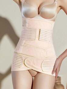 Faja abdominal de recuperación posparto para cesárea y parto vaginal - Albaricoque - Ver 2