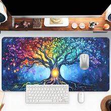YUFZX Fashion Rainbow Tree Of Life Style Extended Mouse Pad, Large Gaming Desk Mat, Stylish Desk Decor And Protection Pad, Rubber Anti-Slip Edges, Multi-Sized, Perfect For Laptops, Desktop Gaming, Work, Home, Great Gift For Boys, Girls, Christmas And Halloween Gifts - Multicolor - View 2