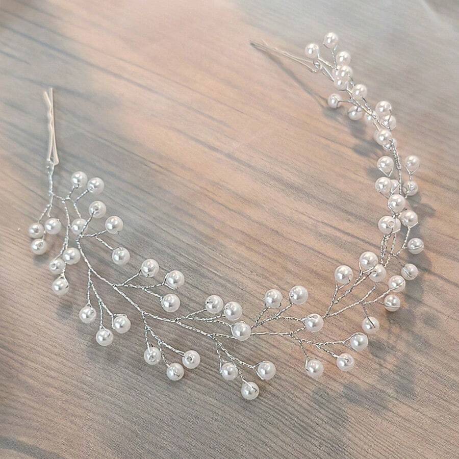 1 pieza Diadema de vidrio elegante, accesorio para el cabello de novia y boda, adecuado para todas las estaciones, accesorio para el Día de San Valentín