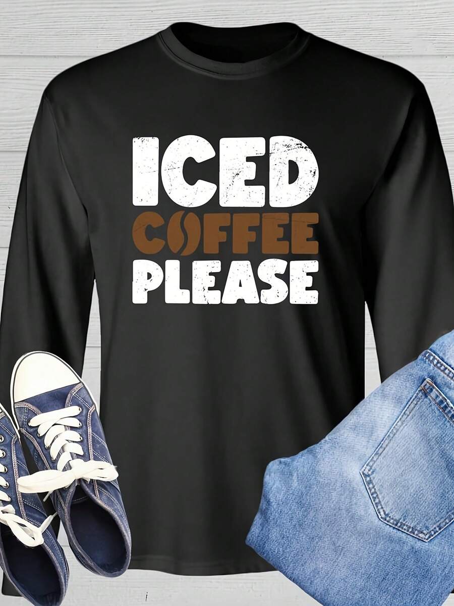 Iced Coffee Please Sarcastic Humor Graphic Novelty Funny Long Sve Shirt For 's - 款式10 - 查看 1