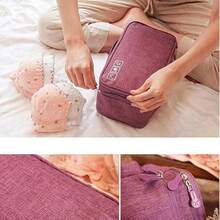 Travel Packing Cubes Organizer With Zippered Compartments - Heavy-Duty Polyester Fabric , Quick-Fold Design & Zipper Closure - Multi-Color Options (Purple, Black) - Carry-On Luggage, College Dorm, Vacation Storage - Space-Saving Organizer For Clothes, Underwear, Socks, Shoes - Ideal Gift For Travelers & Students - Elegant & Durable Suitcase Organizer - Nhiều màu - Xem 9