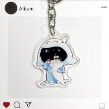 1 قطعة قلادة علاقة مفاتيح من الأكريليك، شخصية كرتونية جذابة للعلاقات العميقة، هدايا للصديقات والأصدقاء، عيد الميلاد، عيد الفصح، عيد الحب