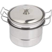 Olla De MOUMOUTEN, Olla De De Acero Inoxidable De 3 Niveles, Utensilios De Cocina Dim Sum, Sartén Para Cocinar Verduras Con Sartén Apilable Para Albóndigas - 1 - Ver 10