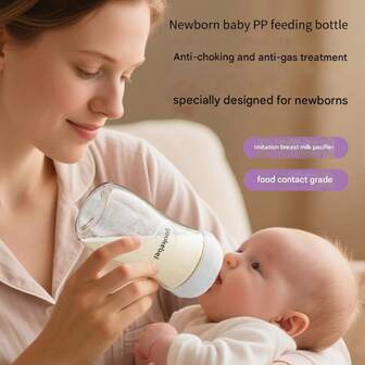 Newborn Anti-Colic Anti-Choke Wide Mouth Easy Clean Shatterproof Baby Bottle