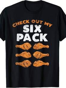 Check Out My Six Pack Funny Fried Chicken T-Shirt - 款式10 - 查看 1