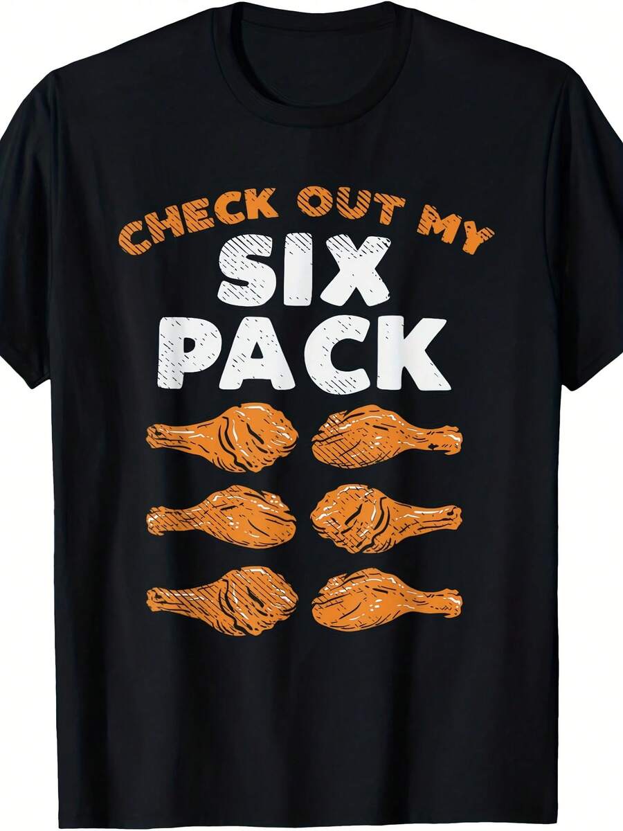 Check Out My Six Pack Funny Fried Chicken T-Shirt - 款式10 - 查看 1
