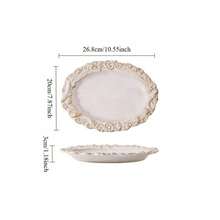 2pcs Exquisite Ceramic Large Plates With Ocean Wave Design - Round Shape With Ruched Edges, Suitable For Afternoon Tea, Desserts, Steak, Pasta, Fish Dishes - For Home, Hotel, Restaurant Use, Hotel Tableware | Elegant Dinnerware | Ceramic Plates - Multicolor - View 2