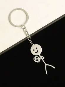 趣味涂鸦钥匙扣，幽默造型不锈钢钥匙扣，不锈钢人偶，钥匙扣吊坠 - 情人节男士礼物的完美之选，适合装饰包包和汽车配件，个性化钥匙扣 - 彩色 - 查看 5