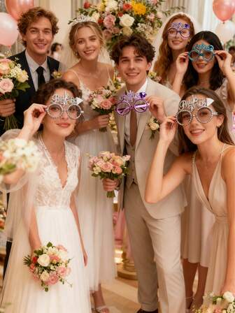 Bride To Be Electroplated Frameless Party Glasses, White Wedding Bridal Party Decoration Prop