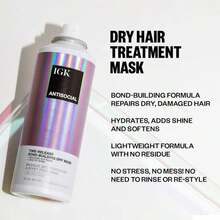 IGK Antisocial Bond-Building Dry Hair Mask, Overnight Dry Hair Mask For Damaged Hair, Revive Healthy Hair, Hair Treatment, Product For Hair Breakage, Vegan Protein Treatment 5 Oz - MàuA - Xem 2