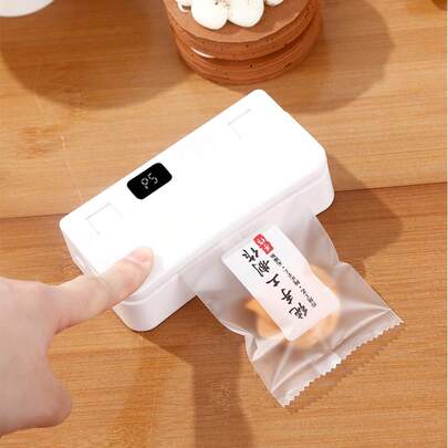 二合一迷你便携式封口机，USB充电式食品包装封口机，厨房电器，5级可调显示屏，倒计时，双重封口 - 适用于不同厚度PVC套管的封口，零食保鲜机，设计紧凑，结构耐用
