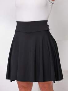 WOLFOX Short, Elegant Fitness Skirt In Spandex Fabric With A High Waist And Stylish Design. - 黑色 - 查看 3