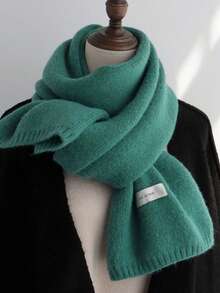 Solid Color Knitted Wool Scarf In Autumn And Winter - Cashmere Anti-Censored Scarf-Suitable For Students Outdoor Cycling - Warm - Cold And Anti-Freeze Scarf - Multicolor - View 16