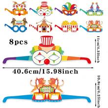 8 chiếc ly giấy tiệc Carnival; Đạo cụ chụp ảnh sinh nhật cho lễ hội xiếc - Nhiều màu - Xem 6
