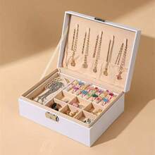 1-Piece Multi-Color Double-Layer Leather Jewelry Box, Jewelry Organizer, Jewelry Storage - Multicolor - View 14