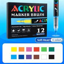 12/24/36 قلم تحديد؛ أقلام تحديد سائلة برؤوس أكريليك، لا تحتاج إلى الضغط، ألوان متنوعة، مناسبة للطلاب والفن والرسم والجرافيتي. مثالية للطلاب والمعلمين ومستلزمات المكتب، هدايا أدوات القرطاسية لعيد الحب/عيد الميلاد/مستلزمات المدرسة