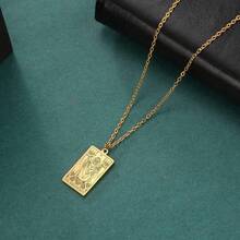 TEAMER Stainless Steel Tarot Cards Necklace Vintage Tarot Jewelry Good Luck Amulet Pendants For Women{Inchcolor_nameinch:InchGold-THEHIEROPHANTinch} - 黃金-THEHIEROPHANT - 查看 5