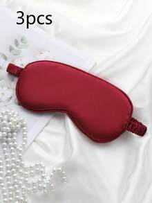 1pc/3pcs/5pcs/10pcs Black, Champagne, Gray, Pink, Green, Blue, Dark Green Double-Sided Silk-Like Breathable Sleep Eye Mask, Relieve Eye Fatigue, Suitable For Girls Nap, Blackout Eye Mask, Non-Tight - Multicolor - View 49