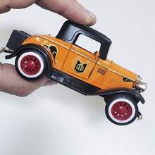 Miniature Retro Vintage Iron Car, 1:32 Scale, Collection - Orange - View 2