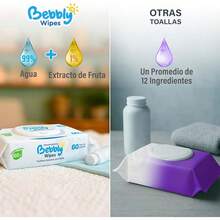 Toallitas Húmedas para Bebé, 100% Fibras Naturales, Suaves y Resistentes, Sin Fragancia, Textura Extra Suave para una Limpieza Delicada, Hipoalergénicas y Seguras para Piel Sensible (8 pz) - 4 piezas - Ver 3