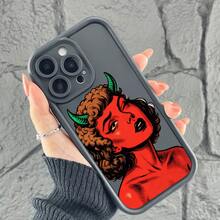 Compatible con los modelos 16, 15, 14, 13, 12 y 20 Pro. Esta funda presenta un diseño estampado con personajes de dibujos animados de diablos y una escalera con forma de ojo. - Negro - Ver 4