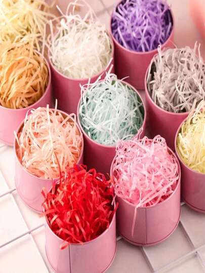1 Pack, 10g/50g/100g Raffia Gift Box Filler, Creative Padding Grass For Birthday, Wedding, And Bridesmaid Gifts, Crinkle Cut Tissue Paper, Craft Shred Confetti Raffia Paper Filler For Easter Gift Box Wrapping Packing Filling, Christmas Valentine Day