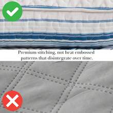 Full/Queen Quilt Bedding Set, Microfiber Quilts Queen Size, Coverlet, Stain & Pet Hair Resistant Bedding, Full Size Bedspread With 2 Pillow Shams, Bone, 2025 - 42 - 海岸條紋藍 - 查看 4