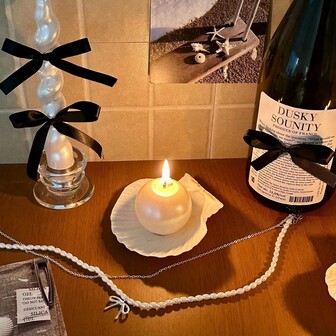 1 pieza Vela aromática de perla con velas de concha, velas perfumadas, velas de soja, juegos de velas, regalos para mejores amigas, regalos para mujeres, regalos de invierno, vela aromática, decoración del hogar con velas