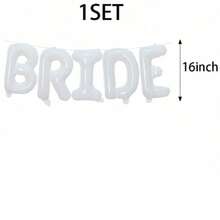 kumozawa 1 bộ bóng bay biểu ngữ chữ "Cô dâu" màu trắng cho tiệc, bóng bay "Cô dâu" màu trắng 40 inch / 16 inch, thích hợp cho tiệc chia tay cuộc sống độc thân, trang trí đám cưới, đồ dùng cho tiệc tại nhà, đồ trang trí đính hôn - trắng - Xem 9